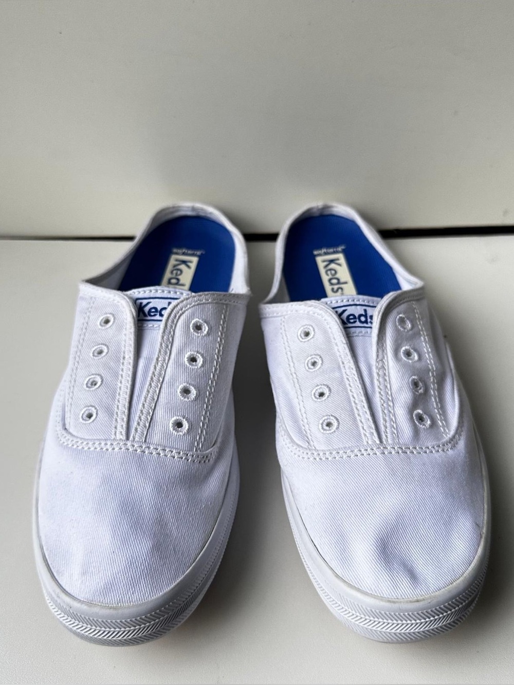 Keds Moxie Shoes Womens 7.5 Slip On Comfort Mule Flats WF58023 White Canvas
